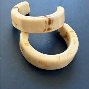 Statement Earrings Cream And Brown Swirl